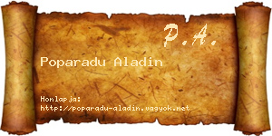 Poparadu Aladin névjegykártya